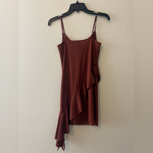 Open Edit Ruffle Mini Dress In Rust Color Size XS NWOT - Picture 5 of 8